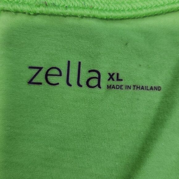 🔹️Zella Green Vneck Short Sleeve Ruched Athletic Top XLarge - Picture 7 of 9